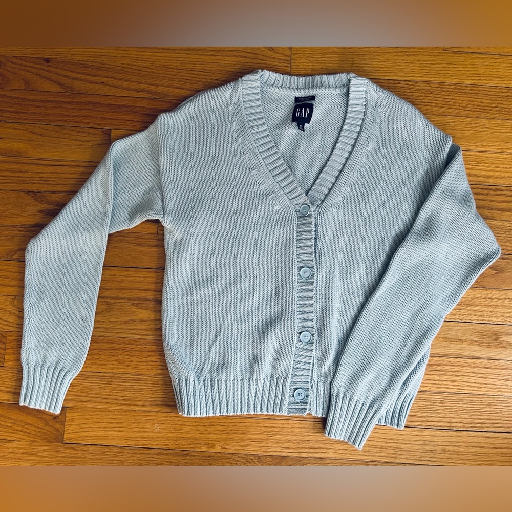 GAP Women's Cotton/Linen Blend Soft Blue Cardigan Size XS